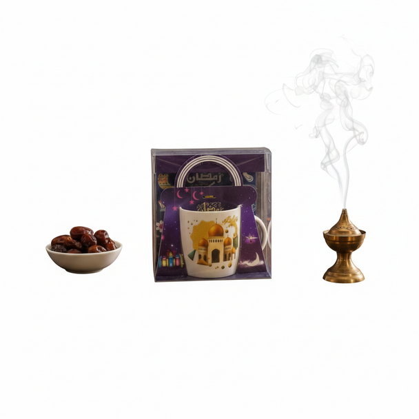 Ramadan Kareem Ceramic Mug – Golden Mosque Night Design (Gift Box) | 7161-9