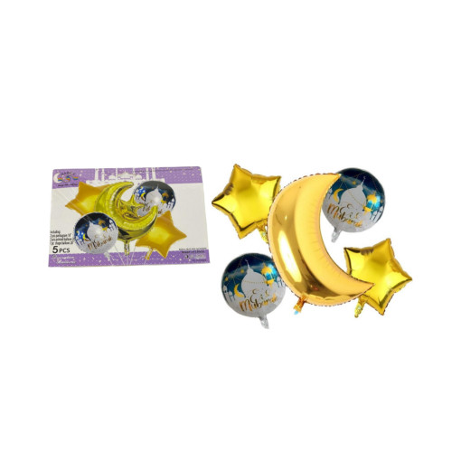 Ramadan Crescent Moon and Star Foil Balloon Set Party Decoration | 7102-20