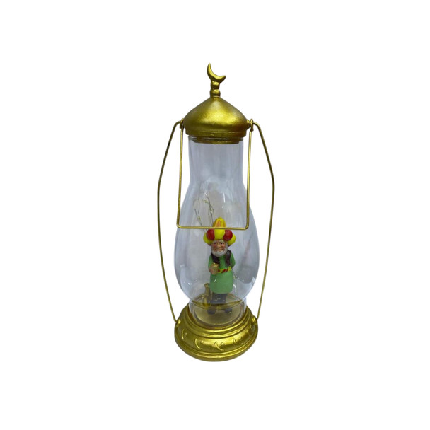 Ramadan Character Lantern Resin Decorative Light – Gold Finish | 2002-56