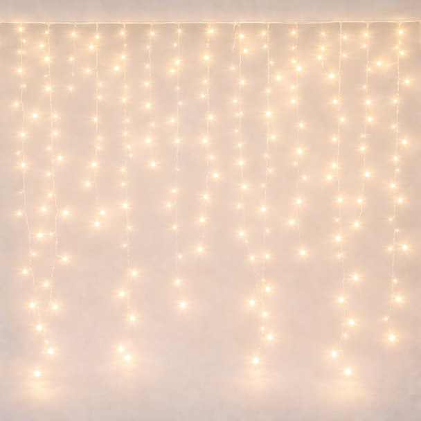 3x0.6 Meter 100 LED Ice Curtain Decorative Lights Warm White | AL628