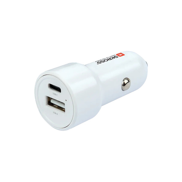 SKROSS Midget Dual USB Car Charger – 2 Ports USB-A & USB-C 1A / 2.4A Fast Charging | 2.900610