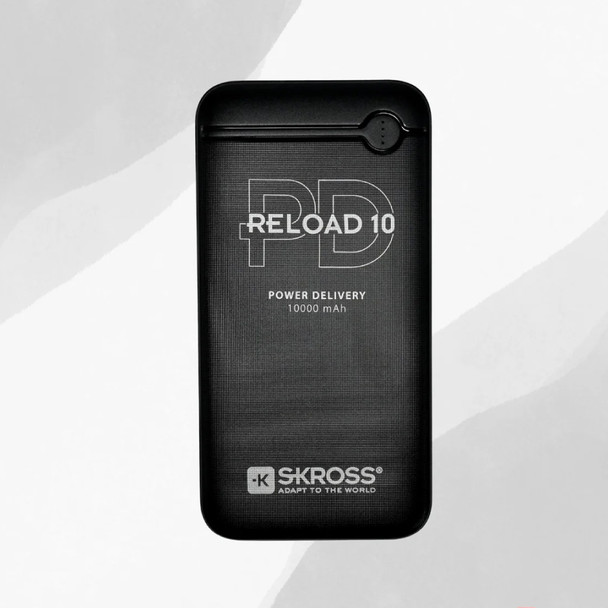 SKROSS Reload 10HGF-PD 10000mAh Power Bank – USB-C PD Fast Charging (Black) | 1400137B