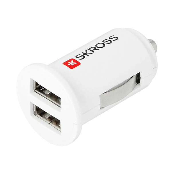 SKROSS Midget Dual USB Car Charger – 2 Ports 1A / 2.4A Fast Charging | 2.900610