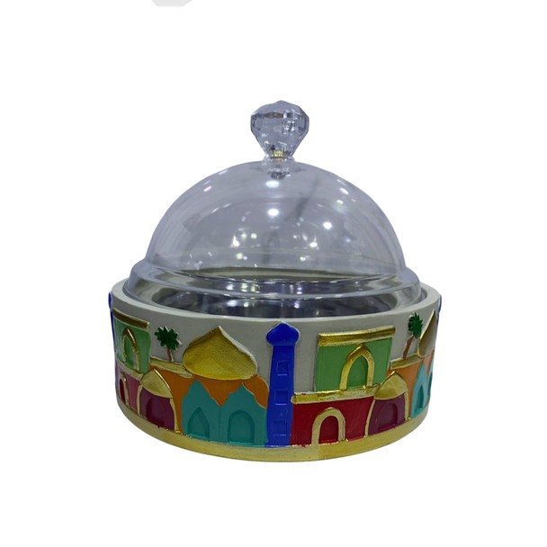 Ramadan Resin Colorful Mosque Dome Snack Bowl Holder | 2002-33