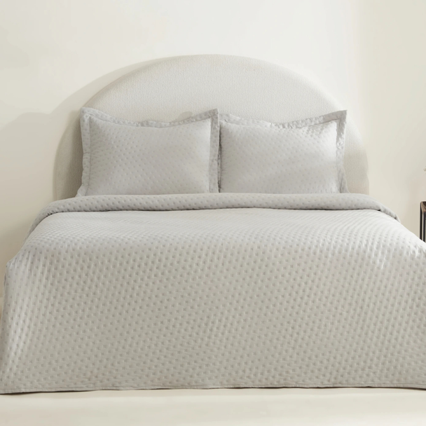Karaca Home Breeze Soft Grey Double Bedspread | 8680214388907