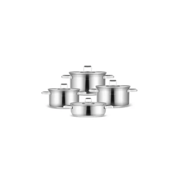 Karaca Valora 8-Piece Steel Cookware Set with Induction Base | 153.09.01.7079