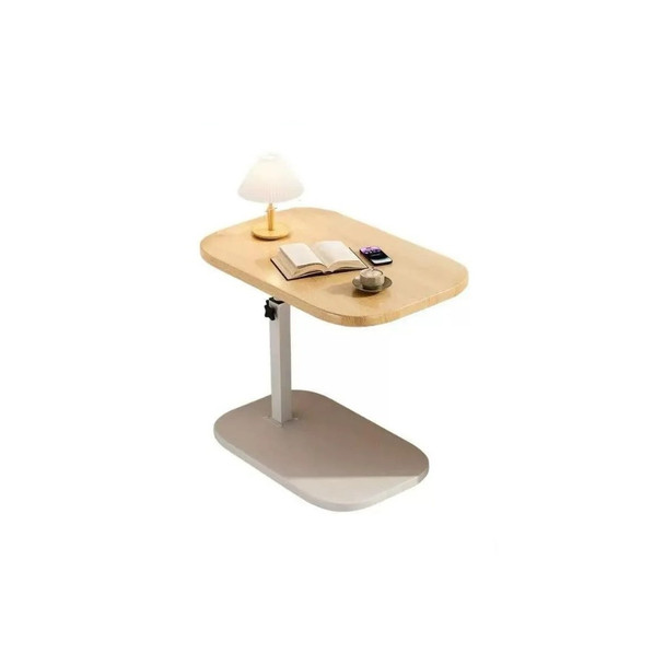 C-Shaped Adjustable Height Side Table with 360° Swivel Top 30 × 40 cm