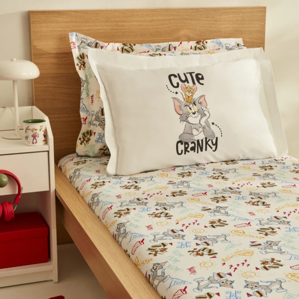 Karaca Home Tom and Jerry Cute and Cranky Single Sheet Set | 203.11.01.0004