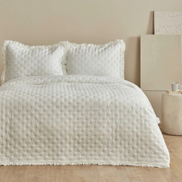 Karaca Home Viona Ecru Double Bedspread Set | 200.22.11.0395