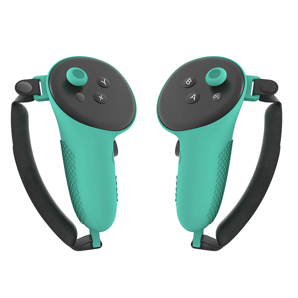 VR Controller Protective Silicone Cover with Analog Grips For Meta Quest 3 & Meta Quest 3s Controllers - Turquoise