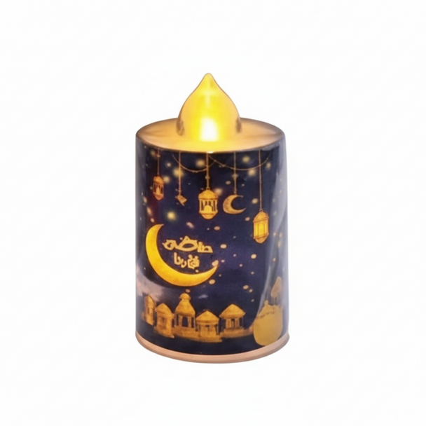 Ramadan LED Candle Light with Hanging Lanterns & Moon Design | 7082-8A