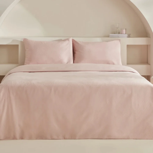 Karaca Home Charm Sion 100% Cotton Jacquard Satin Powder King Size Duvet Cover Set | 200.22.12.0112