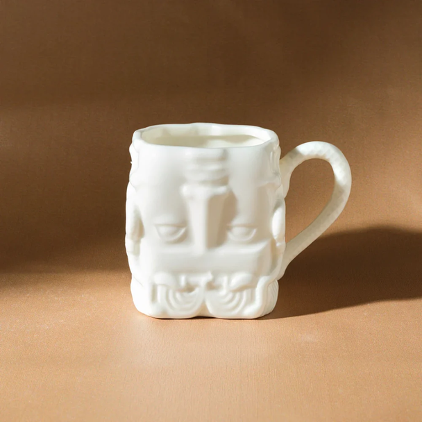 Karaca Istanbul Collection Medusa 410ML White Stoneware Ceramic Mug | 153.03.06.3925