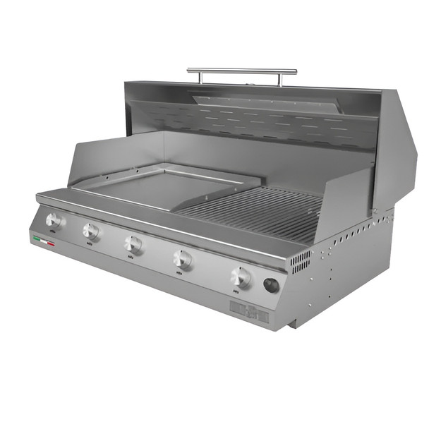 Pianeta Grill Stainless Steel Outdoor Charcoal BBQ with Lid – Countertop Grill for Charcoal & Wood, Fry Top 1000 | 1148-T