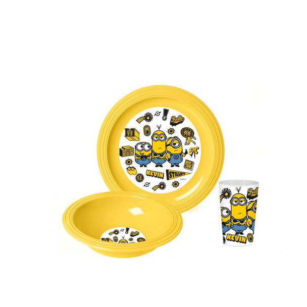 Minions Kids Dining Set with Plate, Bowl & Cup – Yellow | 162441-250N