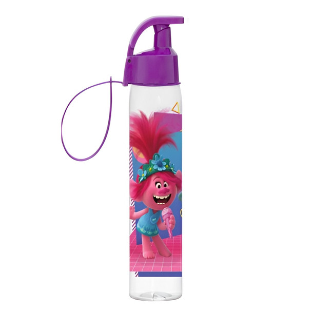 Trolls Kids Water Bottle with Push Button Lid – Purple | 161414-261B