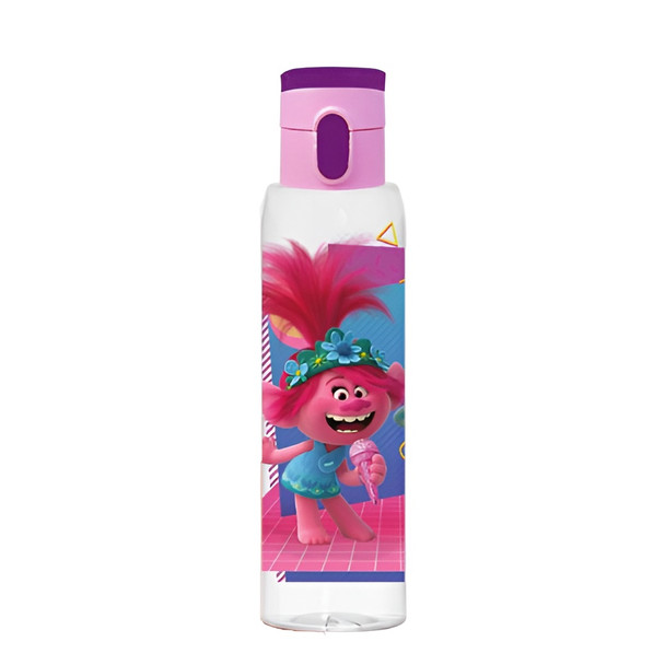 Trolls Kids Water Bottle with Push Button Lid – Pink | 161418-261B