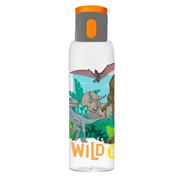 Dinosaur Kids Water Bottle with Push Button Lid – Wild Dinosaurs | 161418-270B