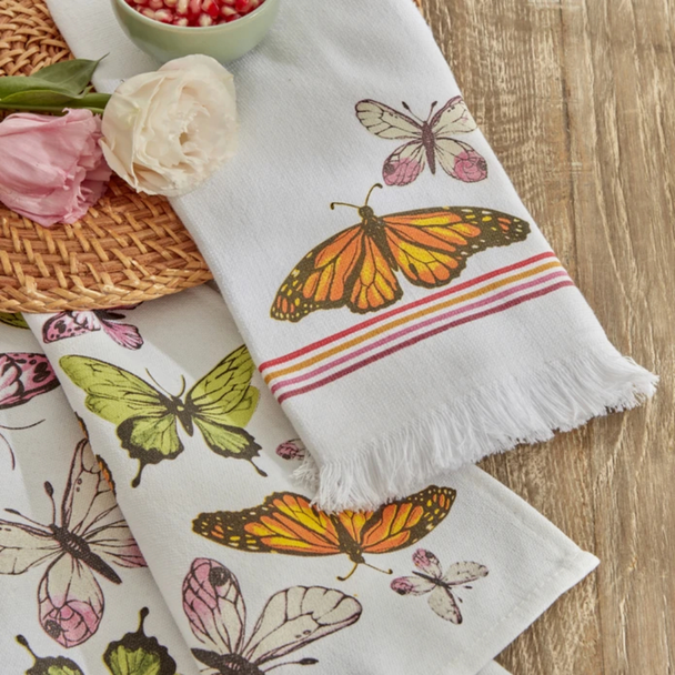 Karaca Home Butterfly 100% Cotton 2-Piece Kitchen Towel Set | 200.22.11.0071