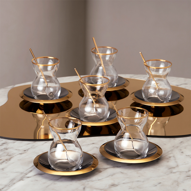 Karaca Lacin 18-Piece 120ML Tea Set | 153.03.05.0089