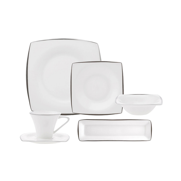 Karaca Fine Pearl Agate Pearl Platinum 26-Piece Breakfast and Serving Set for 6 People | 153.03.08.1426