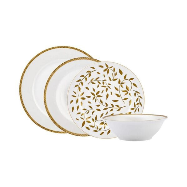 Karaca Roseanne Gold 24-Piece Porcelain Dinner Set for 6 People | 153.03.08.3409