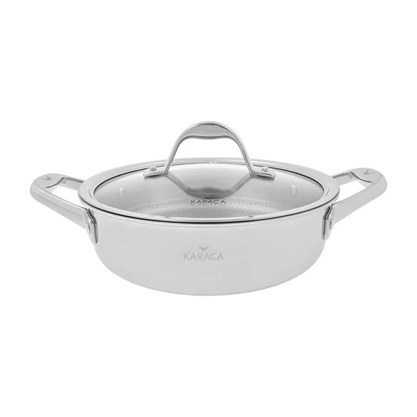 Karaca 3Ply Powersteel 316+ Steel Induction Base Honeycomb 24cm 2.9L Rice and Karniyarik Pot | 153.03.08.0552