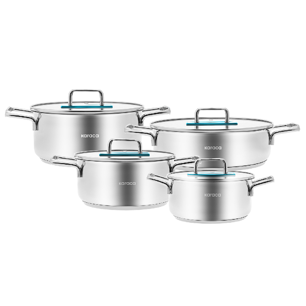 Karaca Arya Induction Base 9-Piece Blue Steel Cookware Set | 153.03.08.2651
