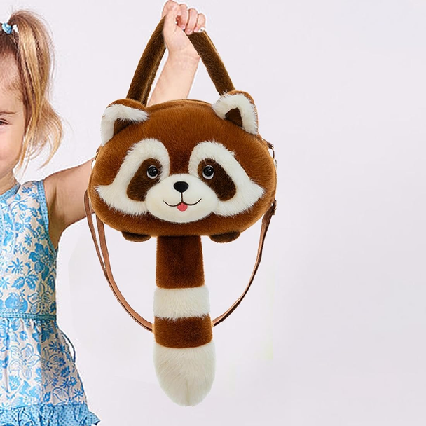 Raccoon Plush Shoulder Bag – Brown | AL24397
