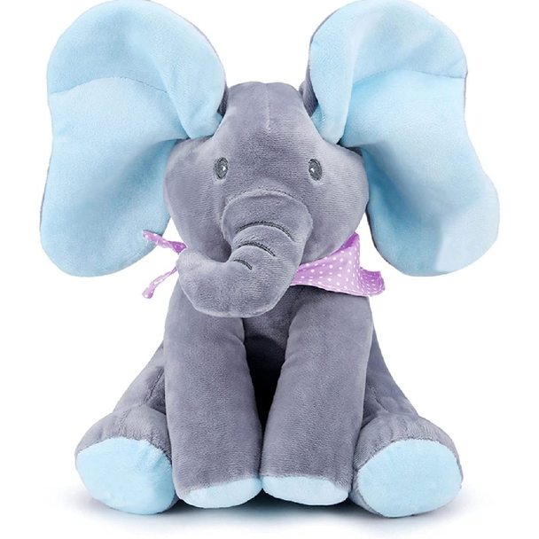 Singing Elephant Plush Toy – Blue Ears, 30cm | BL-317