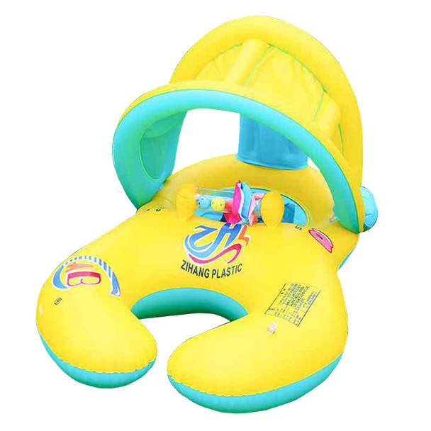Baby Inflatable Float Seat with Sunshade Canopy - Yellow | 583-11