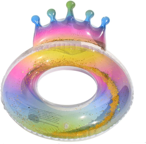 Queen Rainbow Inflatable Swim Ring - Crown Design | 583-12