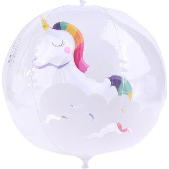 Unicorn Inflatable Beach Ball - Transparent Kids Pool Ball | 583-47