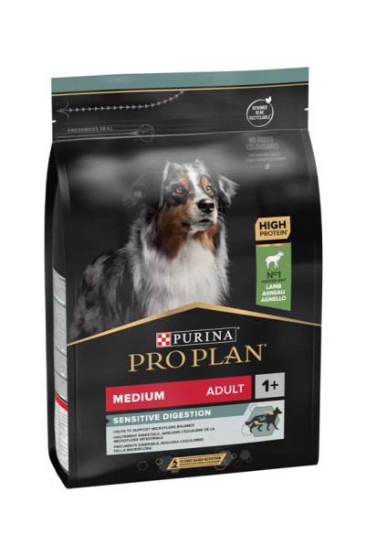 Pro Plan Medium Adult Sensitive Digestion Lamb Dog Food - 3kg | 205031