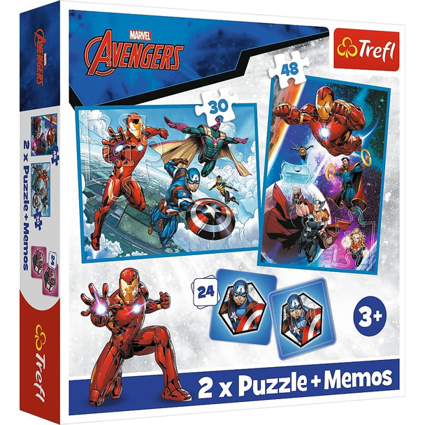 Trefl Puzzle 2-in-1 Marvel Avengers with 2x Memos | 93333