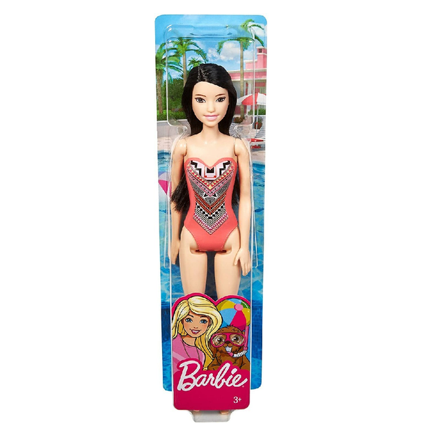 Barbie Fashion Doll in Pink & Black Geometric Swimsuit | DWJ99