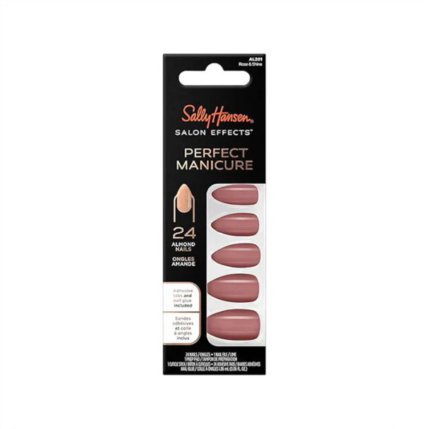 Sally Hansen Salon Effects Perfect Fake Nails Kit - Almond Rose & Shine | 283788
