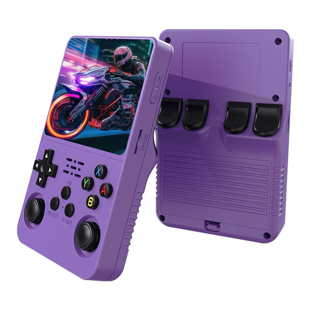 R36S Pro Retro Handheld Game Console 3.5″ IPS, 64GB, 18,000+ Games, Linux OS – Purple