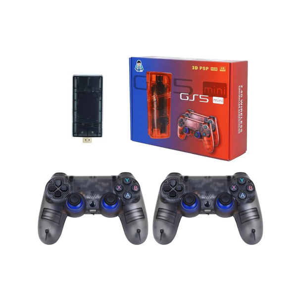 GS5 Mini Game Stick Console – 30,000 Pre-Installed Games, PSP Compatible, 53 Emulators, HDMI Plug & Play – Black