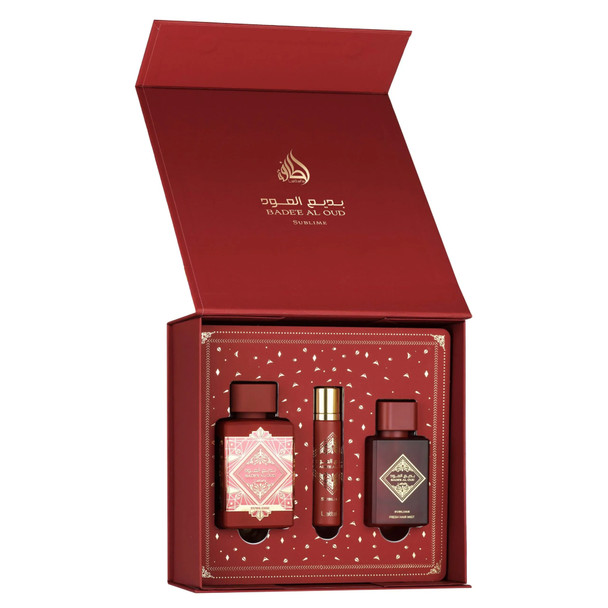 Lattafa Gift Set Badee Al Oud Sublime Women Perfume 100ml + Hairmist 12ml