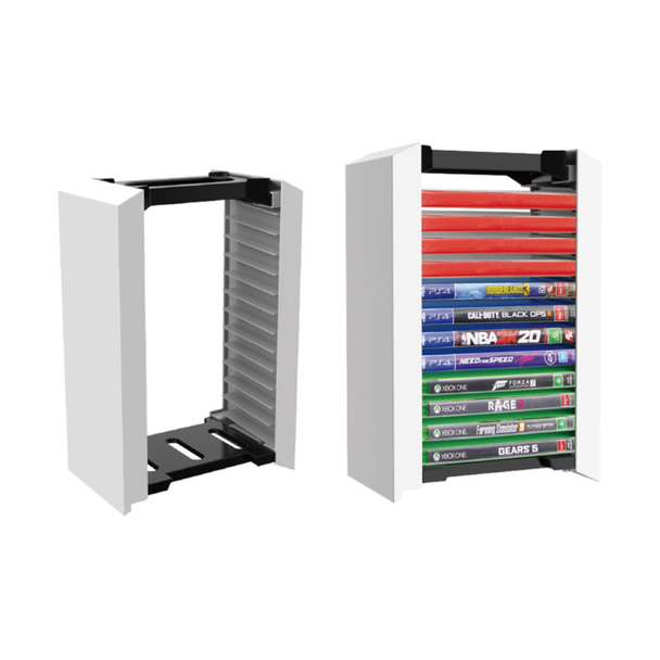 DOBE Game Disc Storage Stand for PS5, PS4, Xbox & Nintendo Games - Black/White