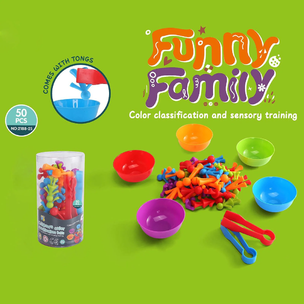 Funny Family Color Sorting & Sensory Training Toy Set | 2188-25