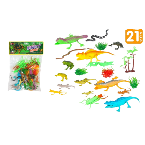 Insect World Animal & Reptile Playset – 21 Pieces | 666-35