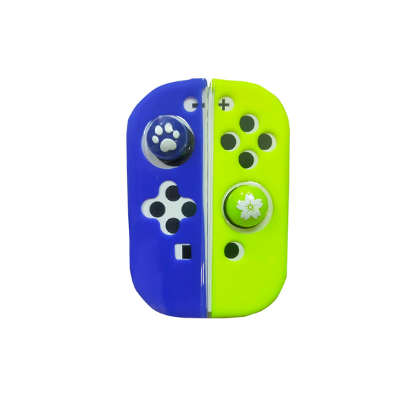 Lucky Fox Joy-Con Silicone Case with Thumb Grips - Blue/Yellow