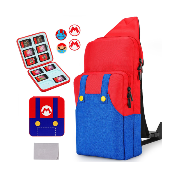 Shoulder Pouch Bag for Nintendo Switch - Mario Red/Blue