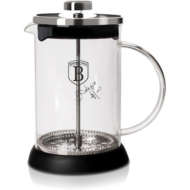 Berlinger Haus Manual French Coffee and Tea Maker 600 ml, Black Silver Collection | BH/6302A