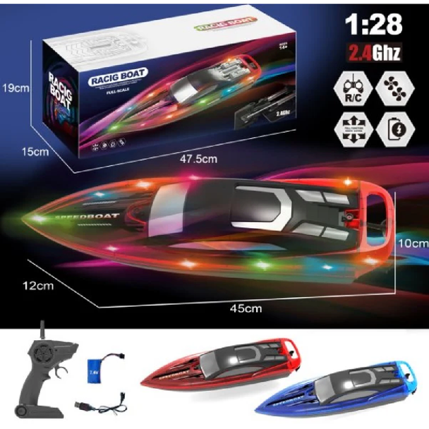 RC Racing Boat 1:28 Scale, 2.4GHz | C3704-2