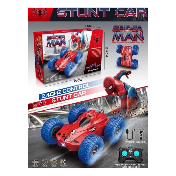 RC Stunt Car 2.4GHz – Spider-Man Edition Off-Road Remote Control Car (Red) | 068-31-32