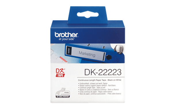 Brother Continuous Paper Label Roll – Black on White, 50mm wide | DK-22223