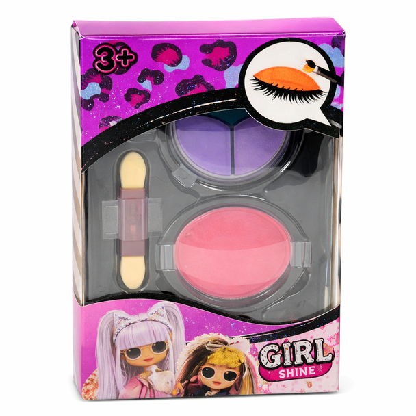 Girl Shine Makeup Toy Set – Blush & Applicator Play Set for Kids, 2 Pieces | GS-BL02